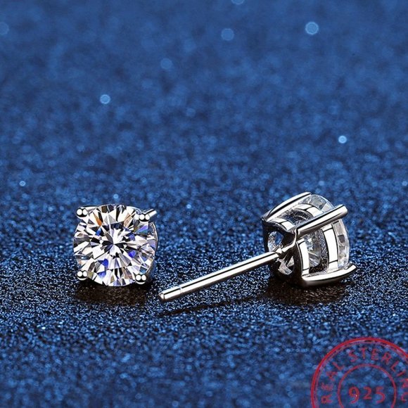 7MM S925 Sterling Silver CZ Stud Earrings for Women/Girl, US19251017 - Picture 5 of 14